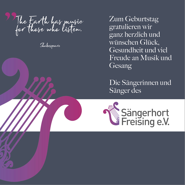 Geburtstagskarte Sängerhort Freising (innen)