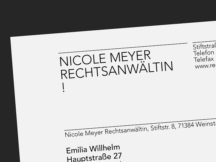 Corporate Design Nicole Meyer Rechtsanwältin