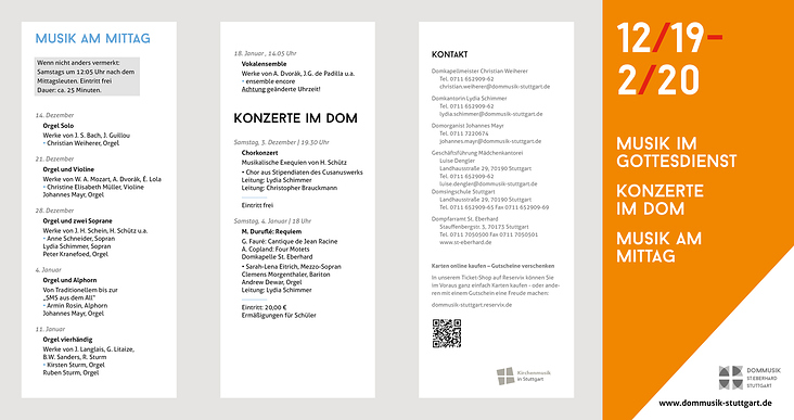 Dommusik Stuttgart, Veranstaltungsflyer, Entwurf (vorne)