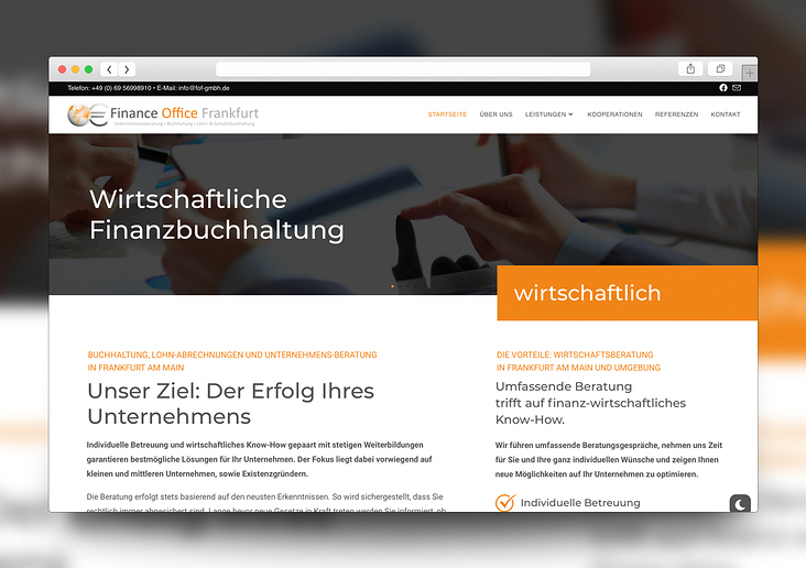 Webdesign: Finance-Office-Frankfurt.de