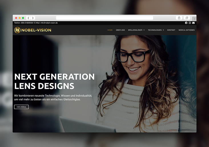 Webdesign: Nobel Vision