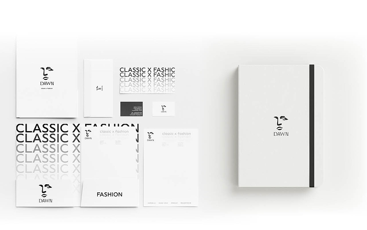 Dawn Stationary—fiktionale Brand Identity