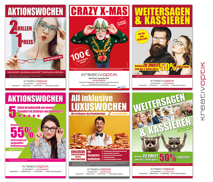 Plakatgestaltung für Firma Kreativoptik