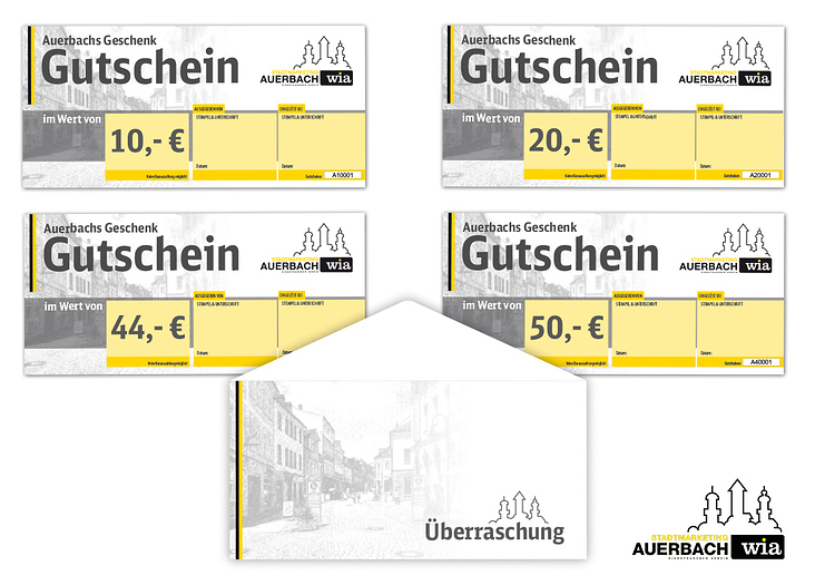 Gestaltung Auerbachs Geschenkgutschein