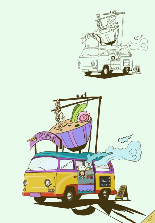 Ramen Bus (Digital Art)
