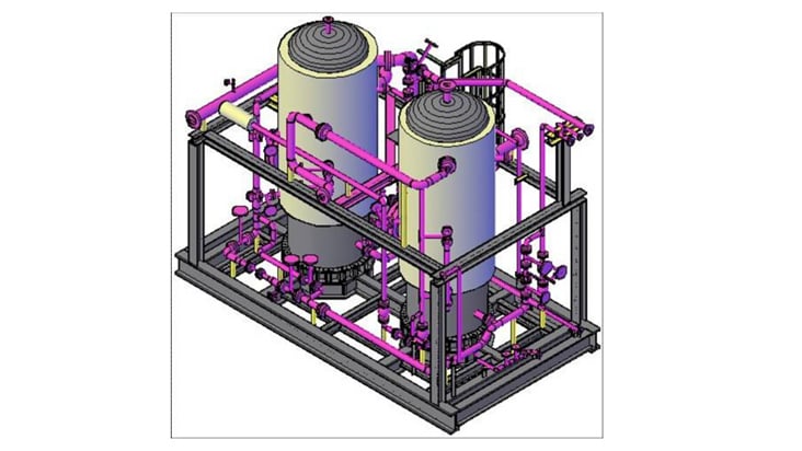 Storage tank details, Skid-3D