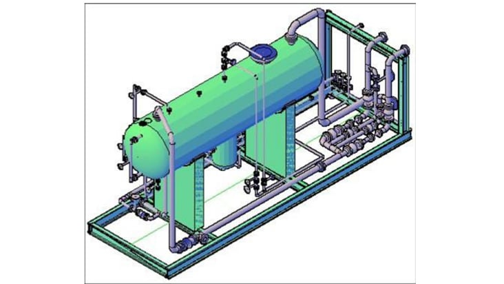 Storage tank details, Skid-3D