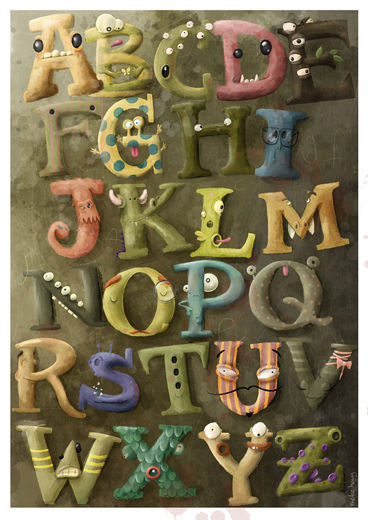 Monster Alphabet für den Lernspaß