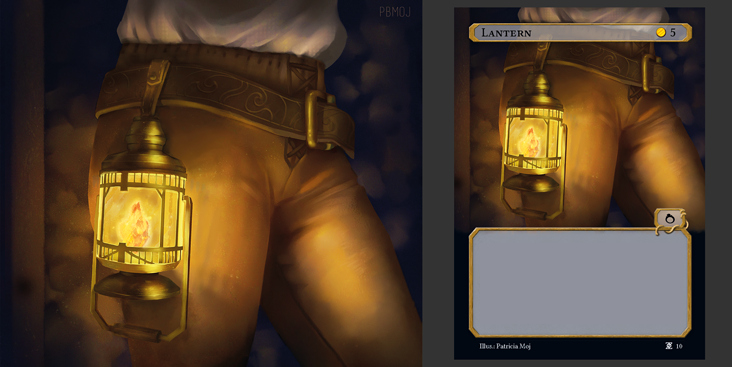 Lantern – Illustration and Preview on Card