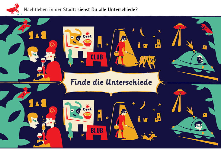 Spiel, Finde die Unterschiede in der Stadt