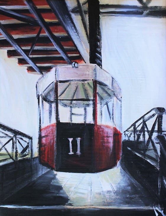 Acryl Schwebebahn Barcelona/ Wandbild