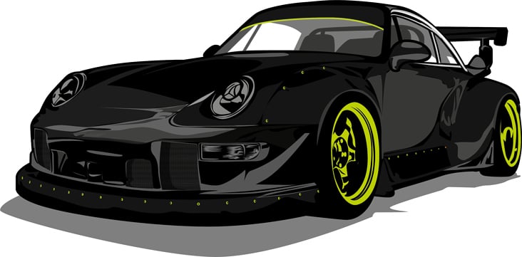 Car illustration – Porsche Rauhwelt