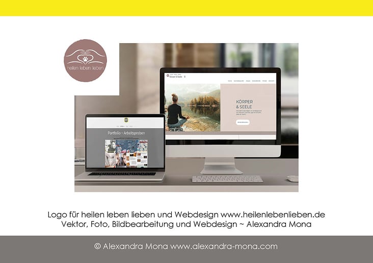 Portfolio Logo und Webdesign heilen leben lieben