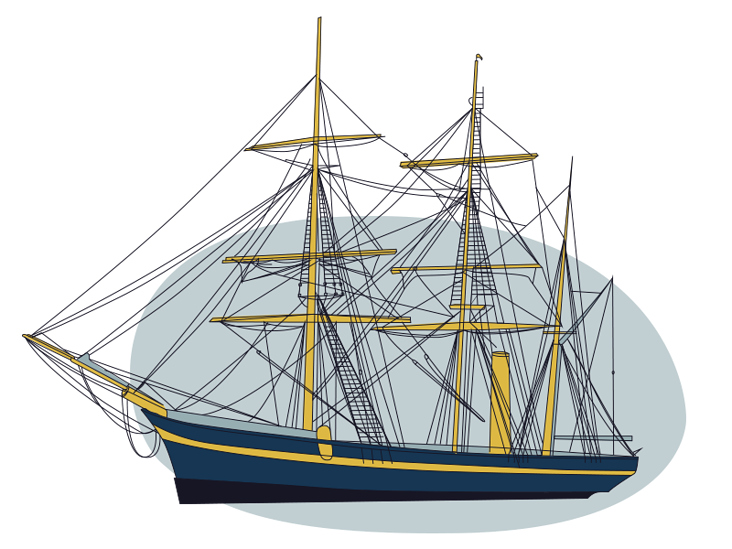 Expeditionsschiff RSS Discovery Illustration