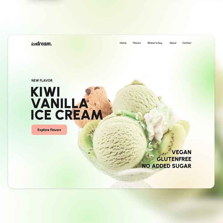 Hero Section for Ice Cream Website