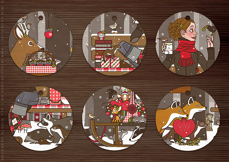 Lily Lux Weihnachtskarte Picknick im Wald