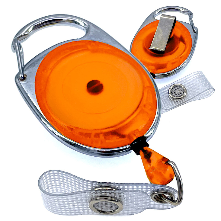 Ausweisjojo mit Karabiner in Orange