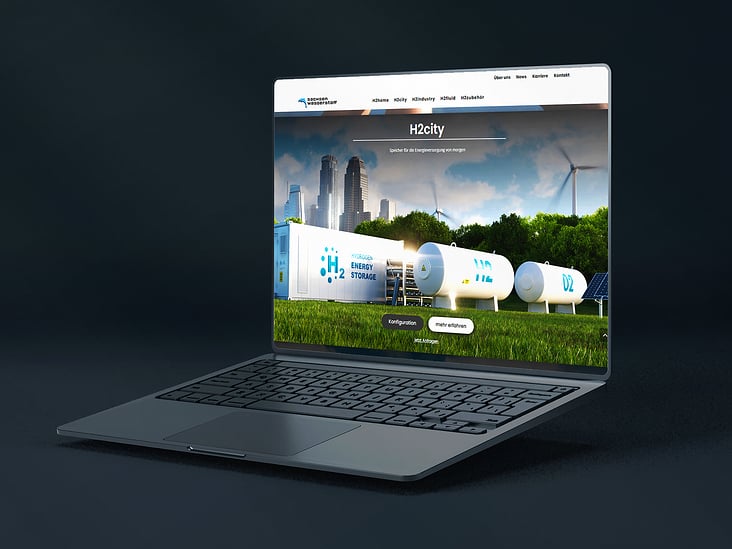 Webdeisgn Referenz für Wasserstoff Firma