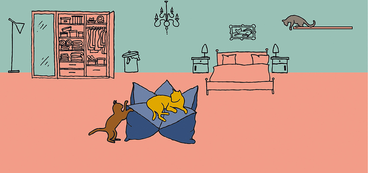 Illustration für Schnurrinchen, Katzen-Blog & Shop – im Footer der Website