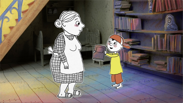 „Der Besuch“: Rigging und Animation im Cutout-Stil. Kinderbuch von Antje Damm