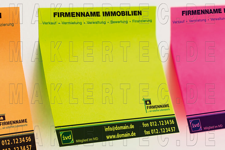 Haftnotiz Immobilienmakler