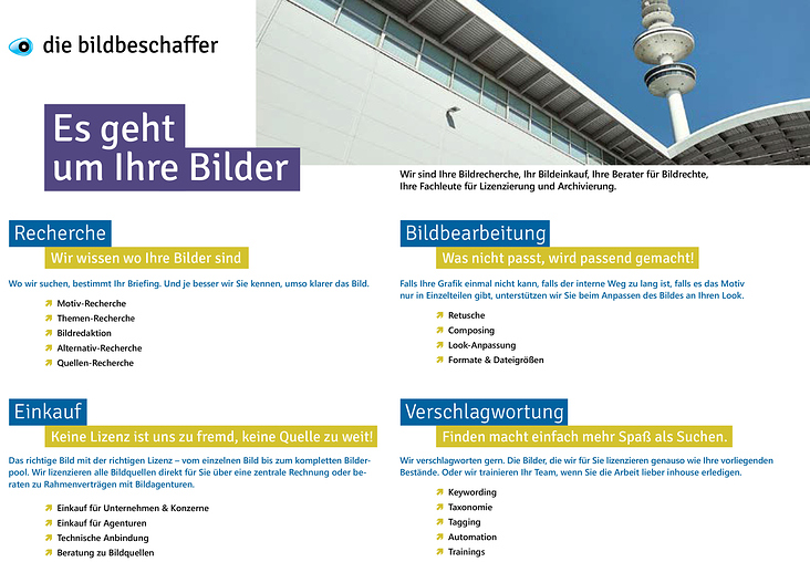 Leistungsübersicht Die Bildbeschaffer GmbH