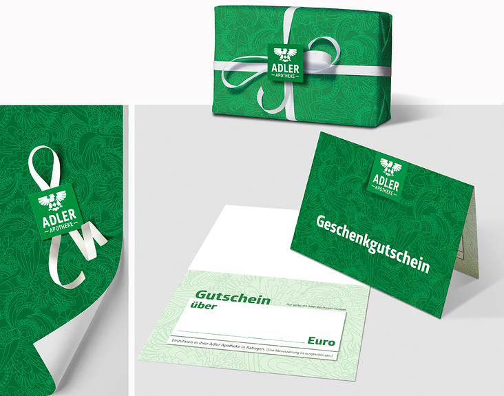 Gutschein und Geschenkpapier