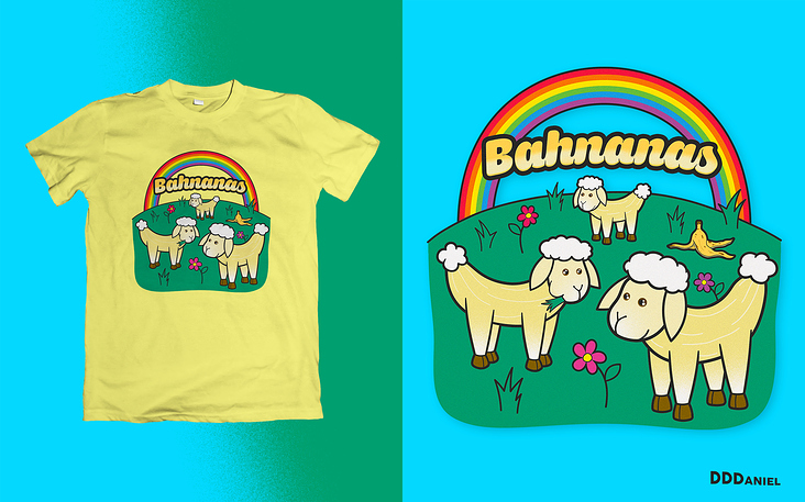 Made With Awesome – Bahnanas T-Shirt Design
