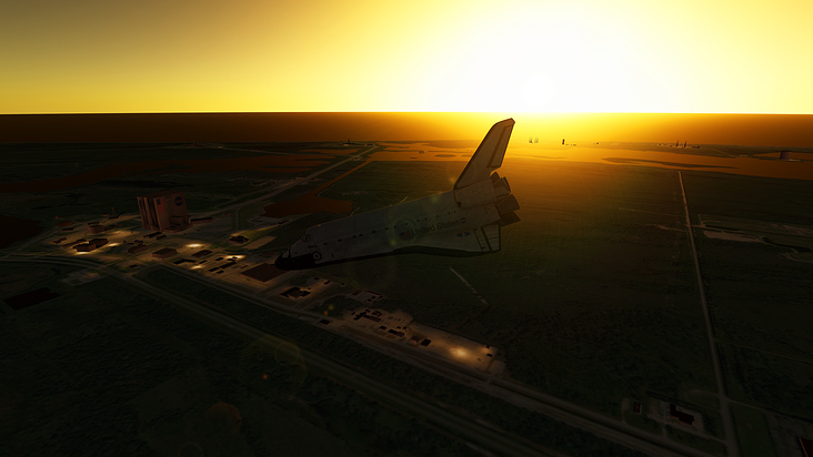 Approach Kennedy Space Center at sunset (iOS)