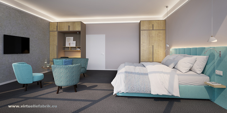 3D Visualisierung Möbel-Einrichtung für Hotelzimmer