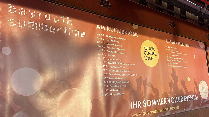 Banner und Außenwerbung für die Bayreuth summertime