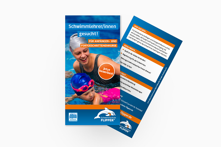 Flyer für Franchise Partner der Schwimmschule Flipper