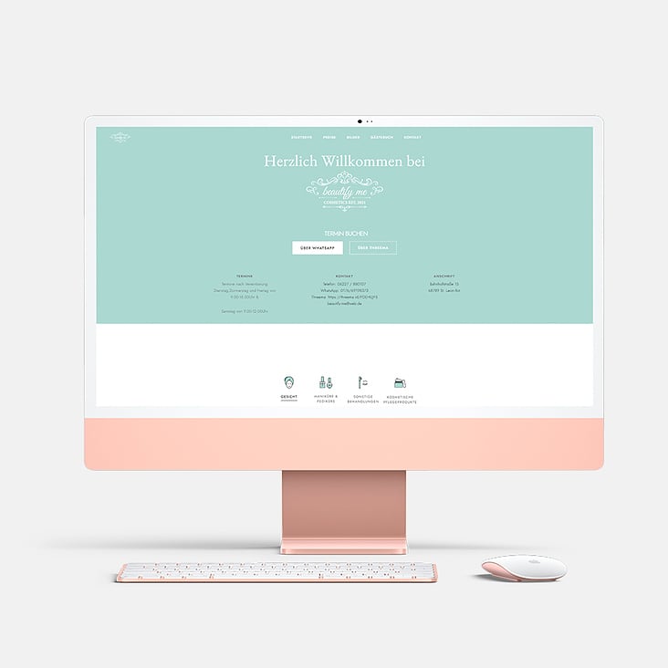 Beautify Me / Webseite für Kosmetikstudio mit Terminbuchungssystem