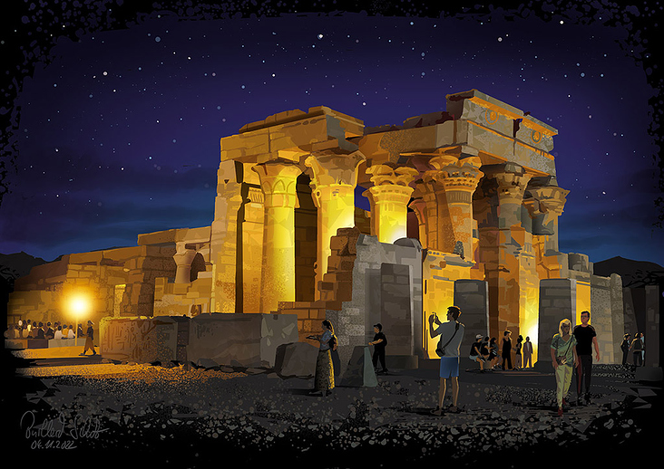Tempel, Kom Ombo, Ägypten