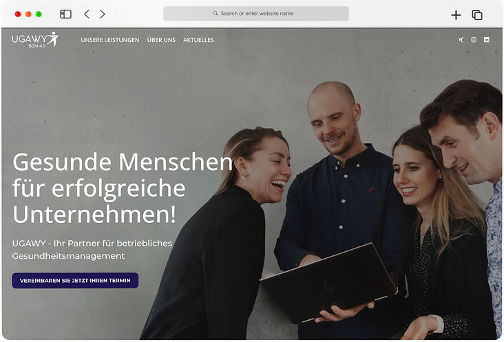 Wordpress Elementor UGAWY betriebliches Gesundheitsmanagement