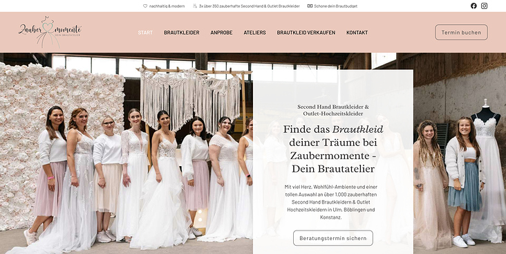 Webseite für Brautmoden