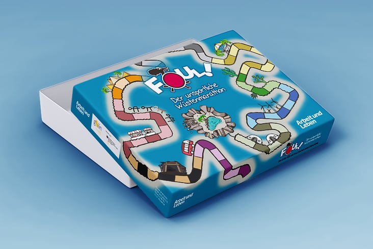 Gestaltung eines Kartons für ein Spiel zur politischen Jugendbildung