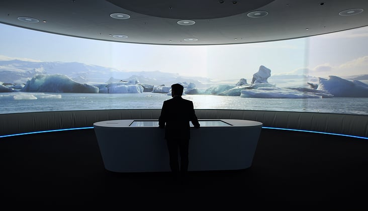 Giesecke, Experience Center, Touchtable & 180° Projection