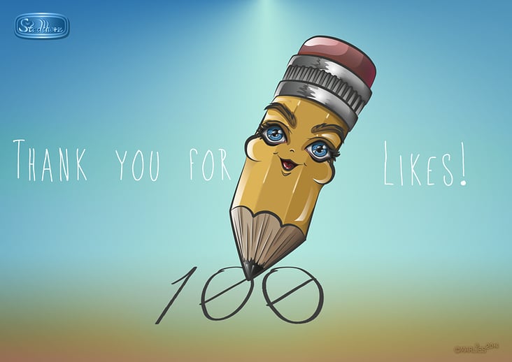 Vektorgrafik als Dank für 100 Follower.