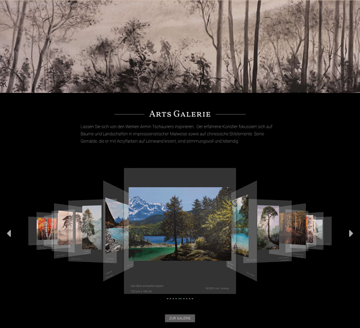 Galerie mit integriertem eShop für Armin Tschauner – Künstler -