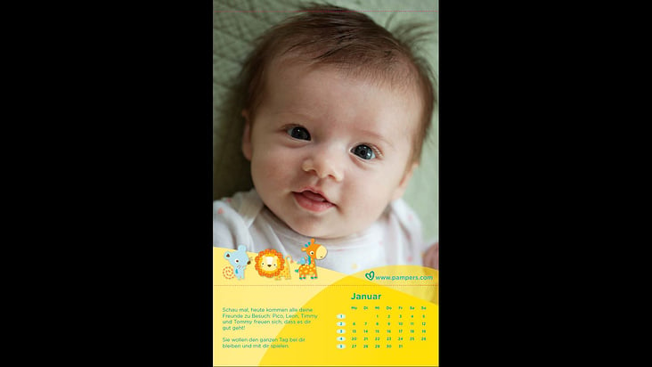 Pampers (Procter & Gamble): Baby-Kalender Text
