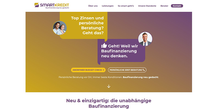 smartkredit Baufinanzberatung: Website Text