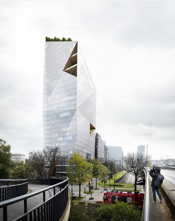 Außenvisualisierung des neuen Finanzministeriums in Düsseldorf
