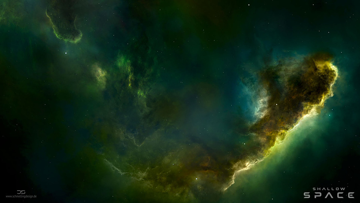 Shallow Space Skybox Green Nebula