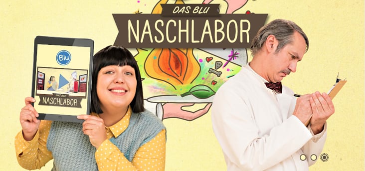 Konzeption Kampagne, Mini-TV Spots & Messestand „Das verrückte Naschlabor“ (BLU Blumen) I https://www.blu-blumen.de/