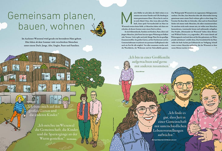 Die Magaziniker GmbH für Öcher04 / STAWAG Illustration zum Artikel über ein neues Wohnprojekt