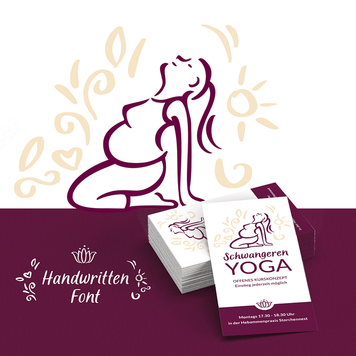 Flyer-Layout & illustratives Icon: Schwangeren Yoga