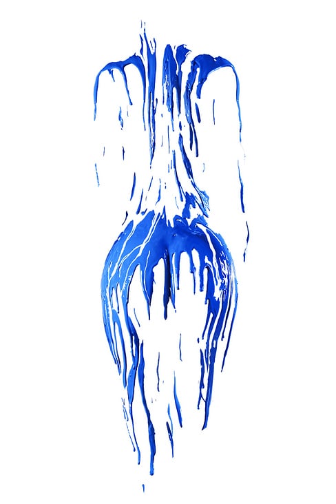 Abstrakt Blau – mit echter Farbe auf dem Körper gemalt und fotografiert (Teil 2 von 2)