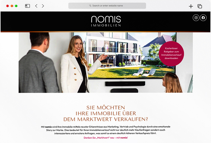 WordPress-Elementor Website für Nomis Immobilien