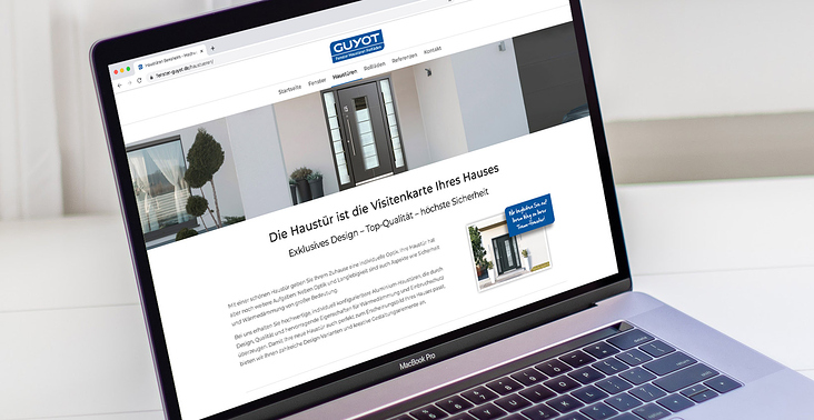 Webseite für Firma Guyot – Fenster, Türen, Rollläden